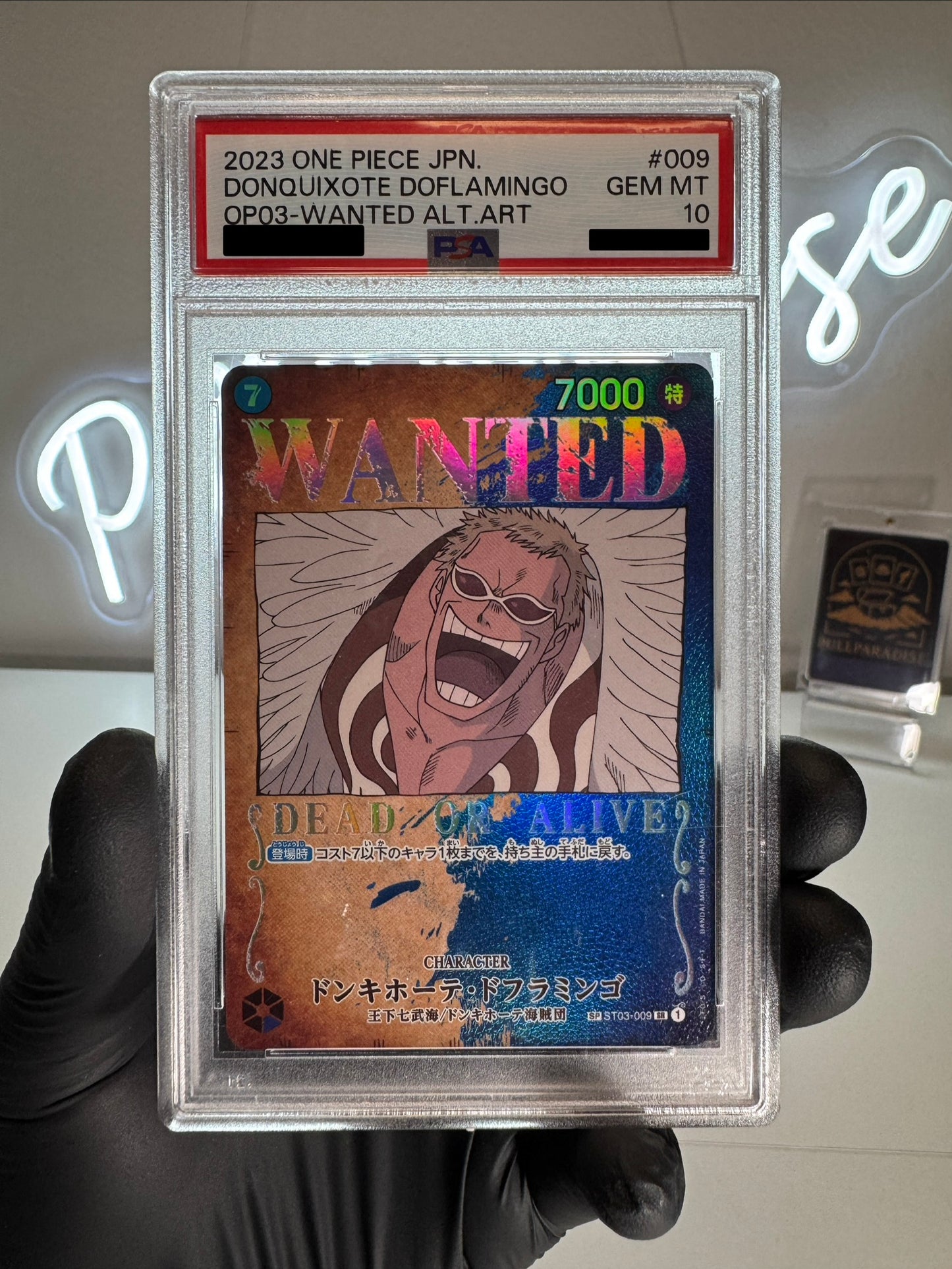 One Piece - Doflamingo Wanted OP03-009 PSA10 JAP