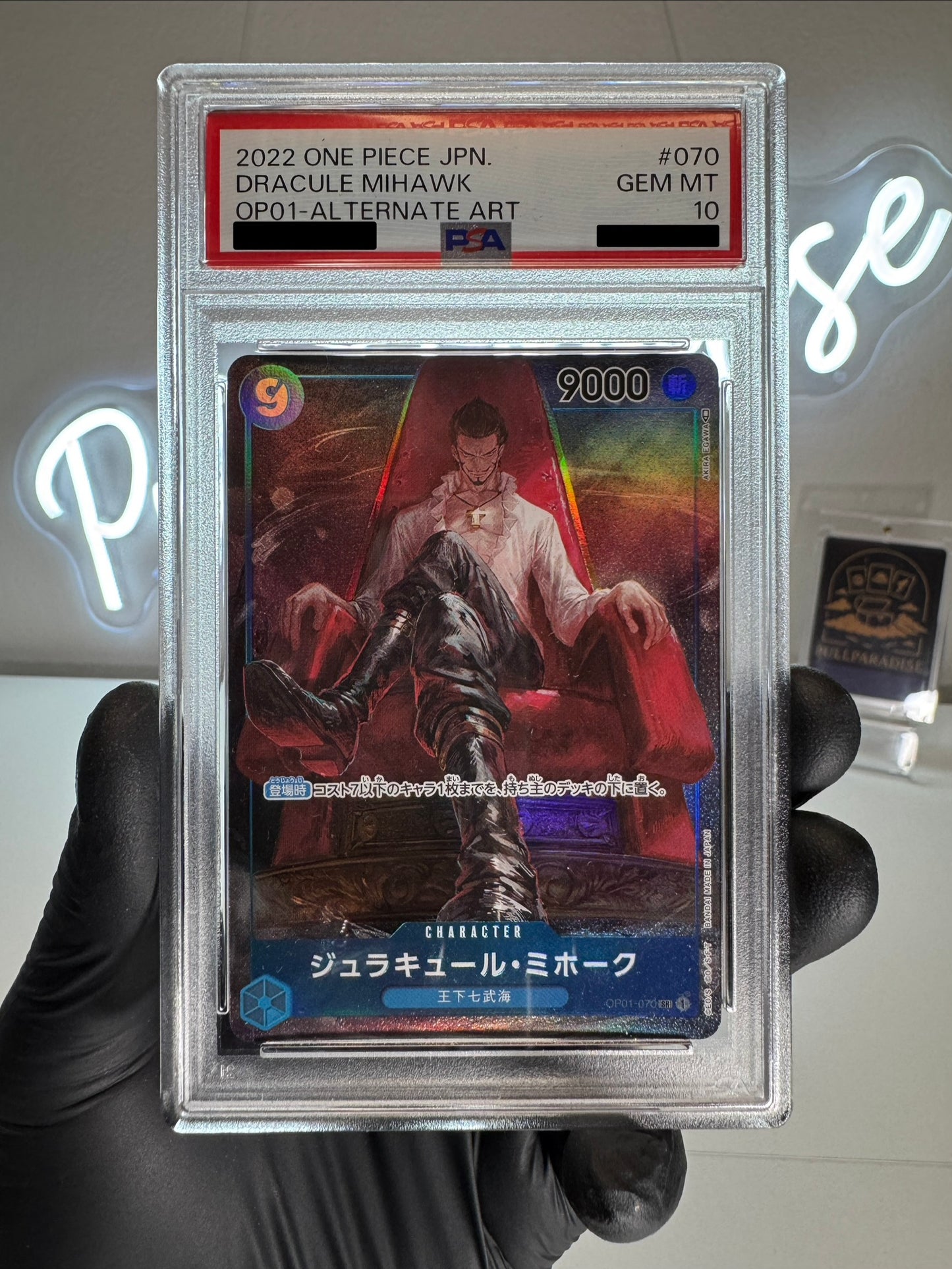 One Piece - Mihawk Alt. Art OP01-070 PSA10 JAP
