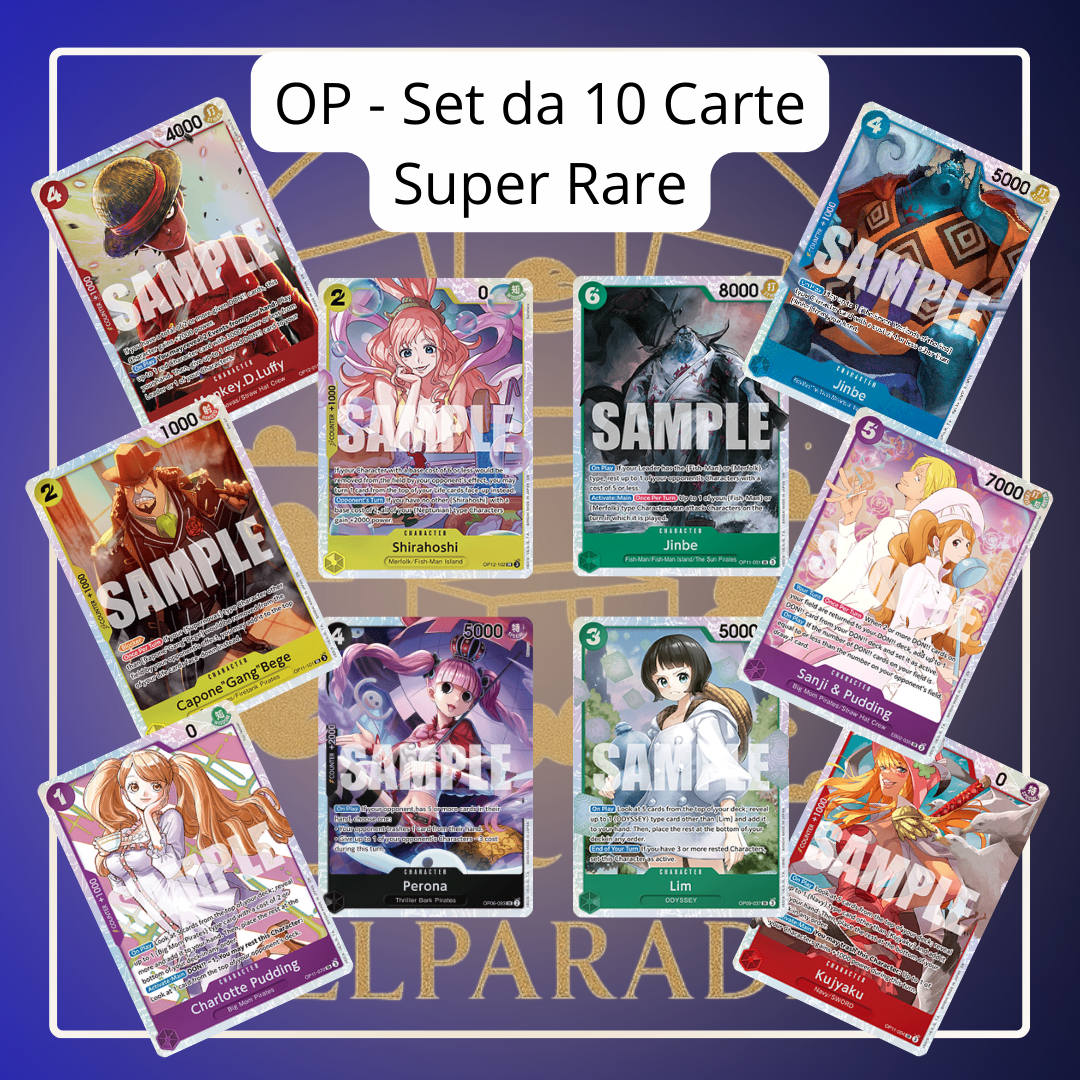 One Piece - Set da 10 Carte Super Rare (ENG) L.8