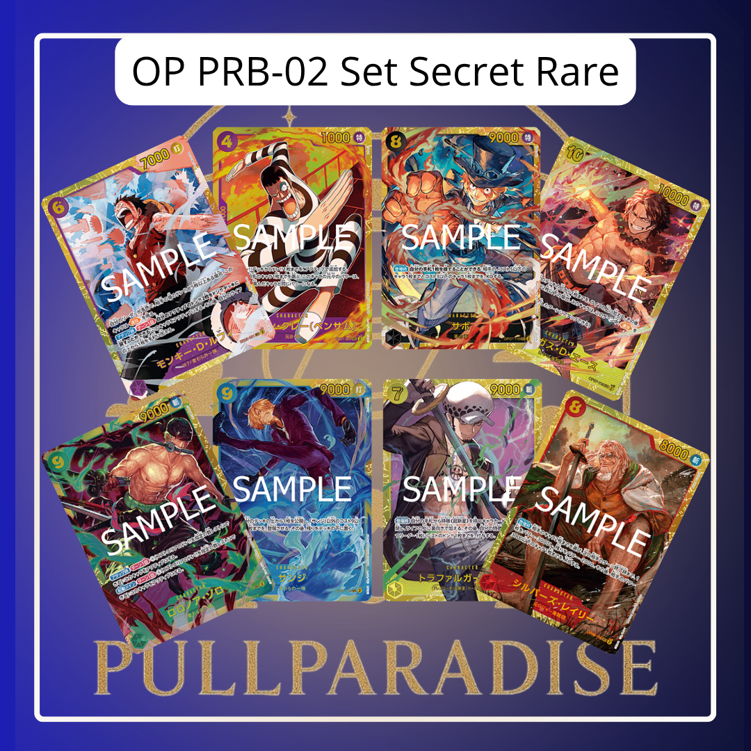 One Piece - Set di 8 Carte Secret Rare PRB-02