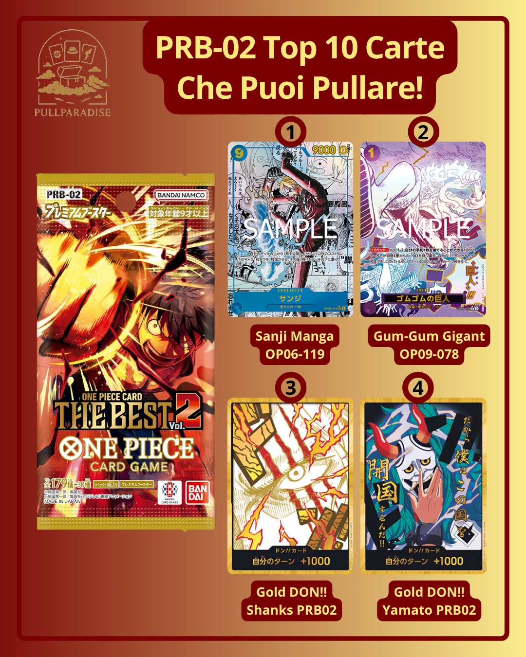 One Piece - PRB-02 The Best Vol.2 Booster Box JAP Pull Paradise One Piece - PRB-02 The Best Vol.2 Booster Box JAP Pull Paradise