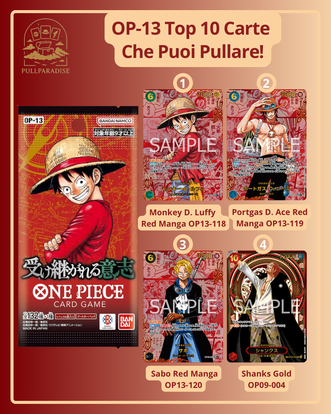One Piece - OP-13 Inherited Will Booster Box JAP Pull Paradise One Piece - OP-13 Inherited Will Booster Box JAP Pull Paradise