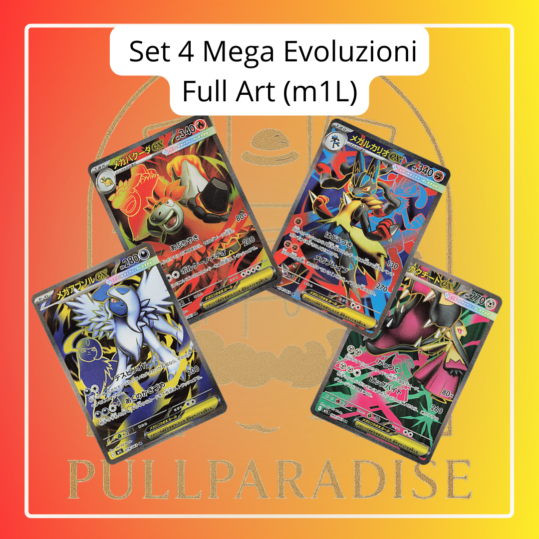 Pokemon - Set di 4 Mega Evoluzioni Full Art (m1S) Mega Brave